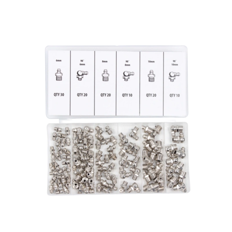 110-teiliges Sortiment metrischer Schmiernippel