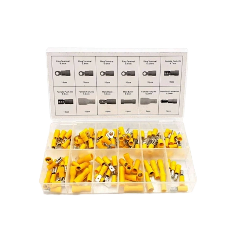 110-teiliges gelbes Crimp-Anschlusssortiment