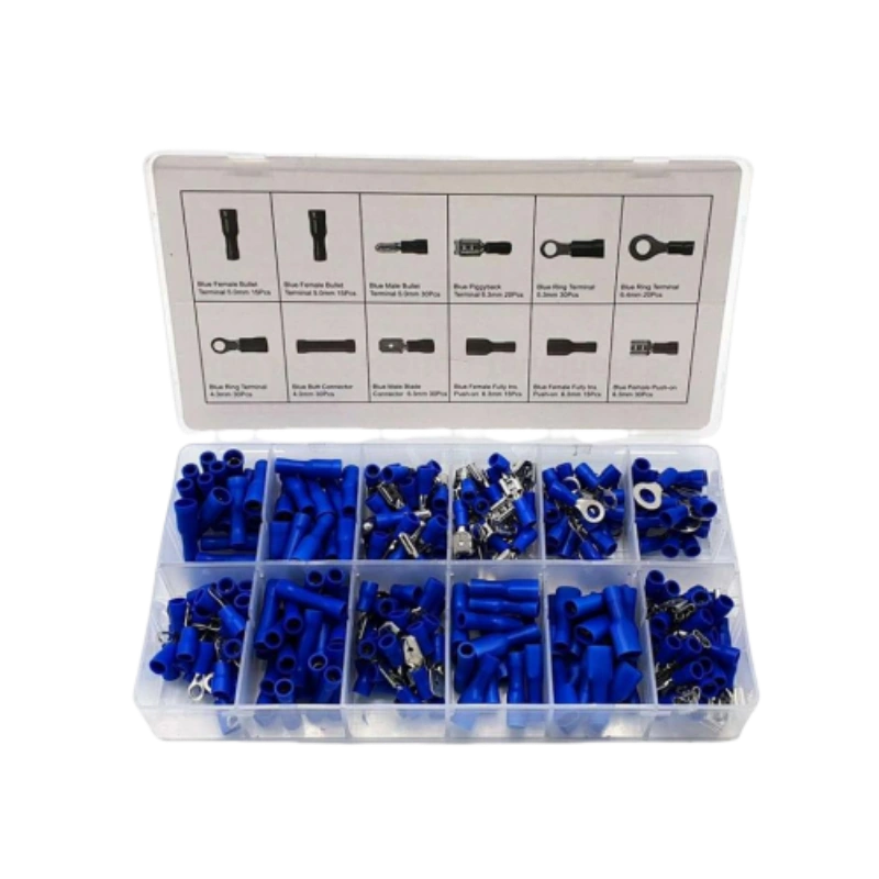 280-teiliges Crimp-Anschlusssortiment, blau