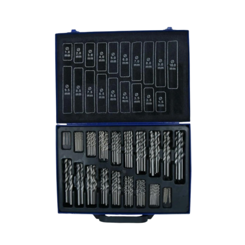 Juego de 170 brocas helicoidales HSS métricas de 1 mm a 10 mm