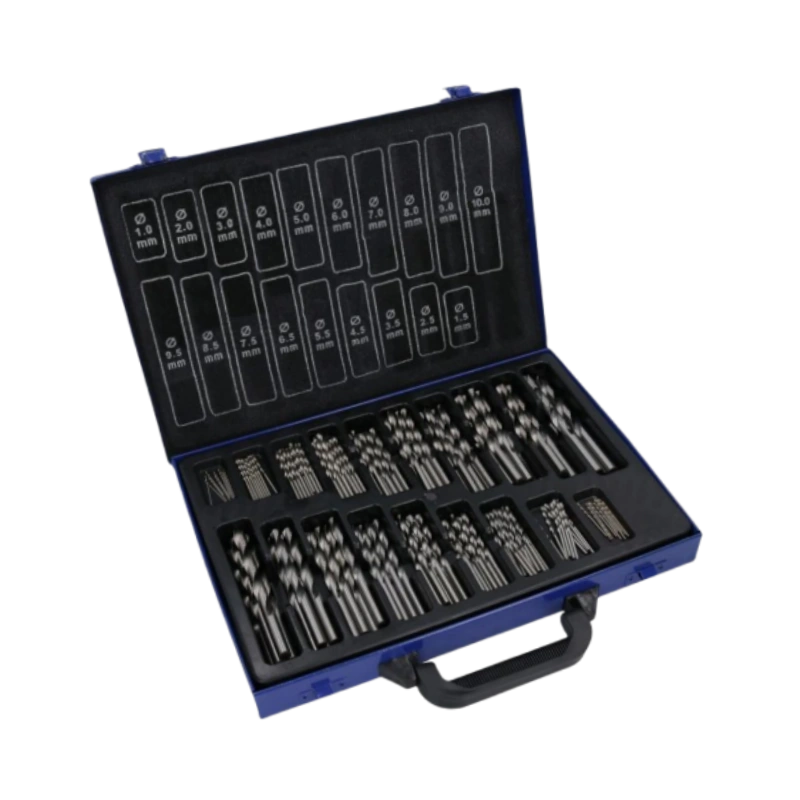 Juego de 170 brocas helicoidales HSS métricas de 1 mm a 10 mm