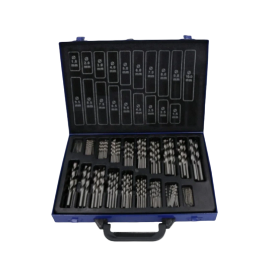 Juego de 170 brocas helicoidales HSS métricas de 1 mm a 10 mm