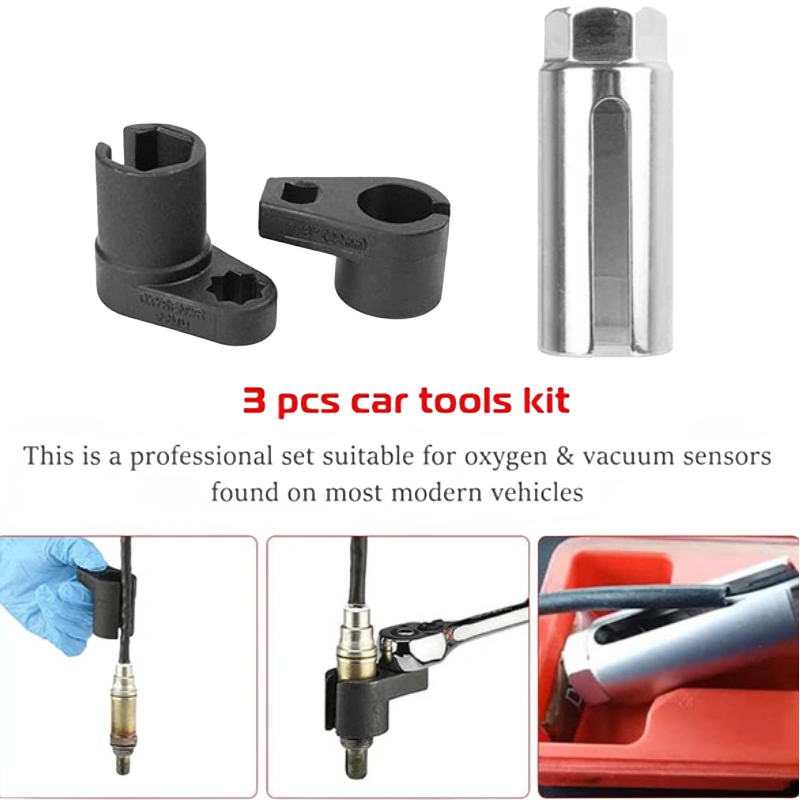 3/8-Inch Drive Offset Oxygen Sensor Socket Wrench Remover Tool Set