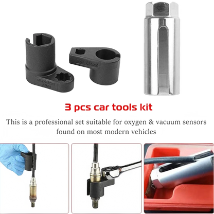 3/8-Inch Drive Offset Oxygen Sensor Socket Wrench Remover Tool Set