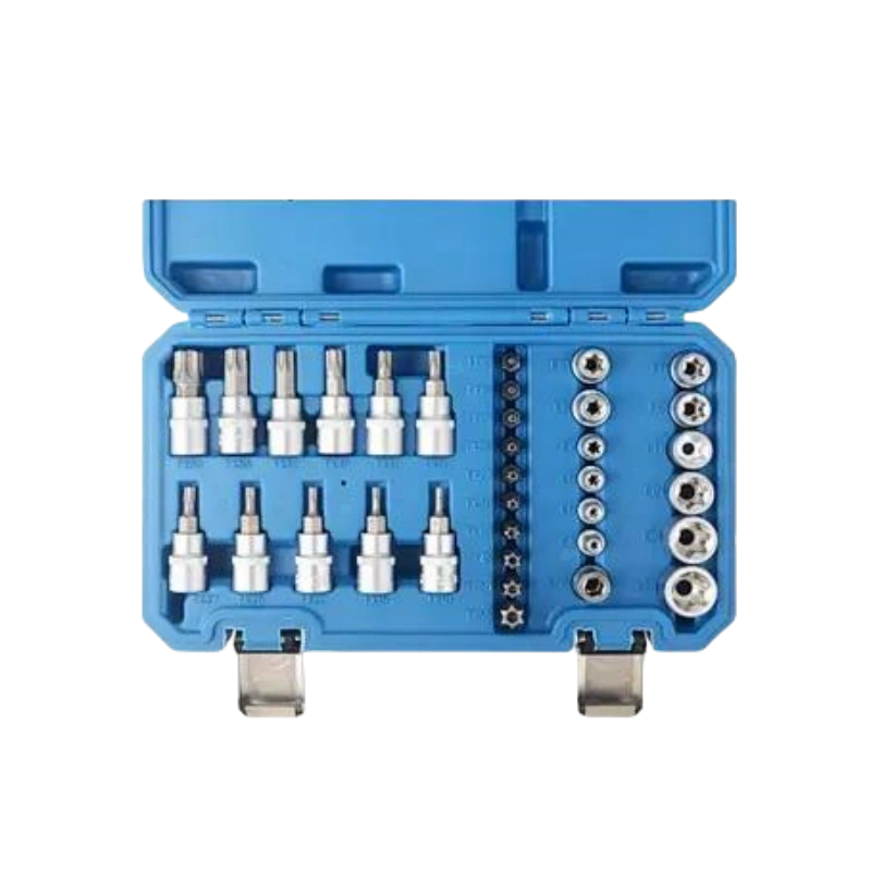 Juego de 34 vasos de seguridad Torx, Star y E-Type, unidad de 38'', acero CR-V a prueba de manipulaciones