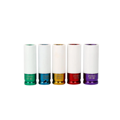 Kit de 5 herramientas de impacto para tuercas de rueda motriz de 1/2"