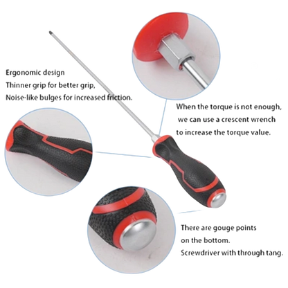 5 destornilladores extra largos de 450 mm