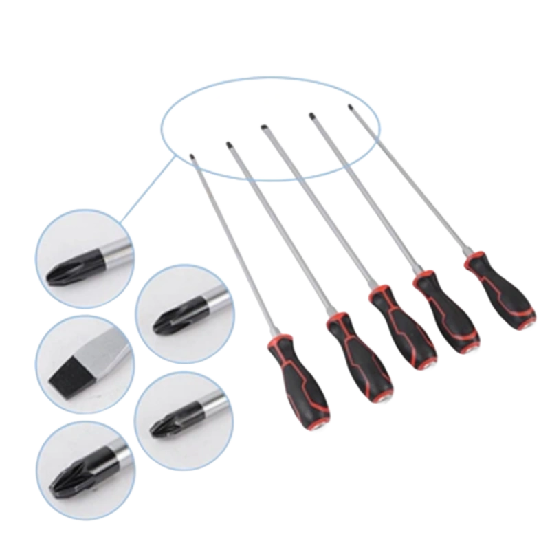 5 destornilladores extra largos de 450 mm