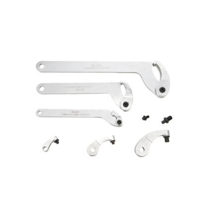 8PCS Adjustable Hook Wrench Set