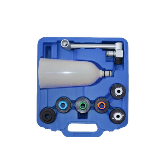 Juego de 8 embudos y adaptadores para aceite (versión de aluminio)